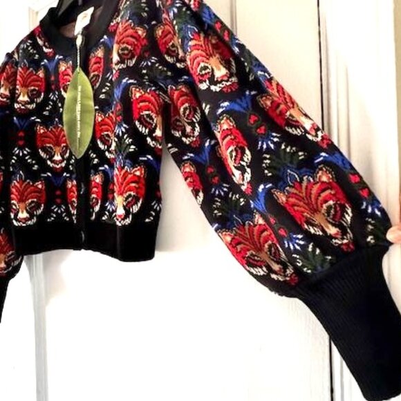 FARM Rio Black Boho Panther Cardigan New Year’s Eve Festive Season - Picture 11 of 16